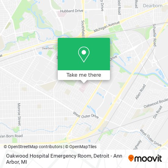 How to get to Oakwood Hospital Emergency Room in Dearborn by Bus