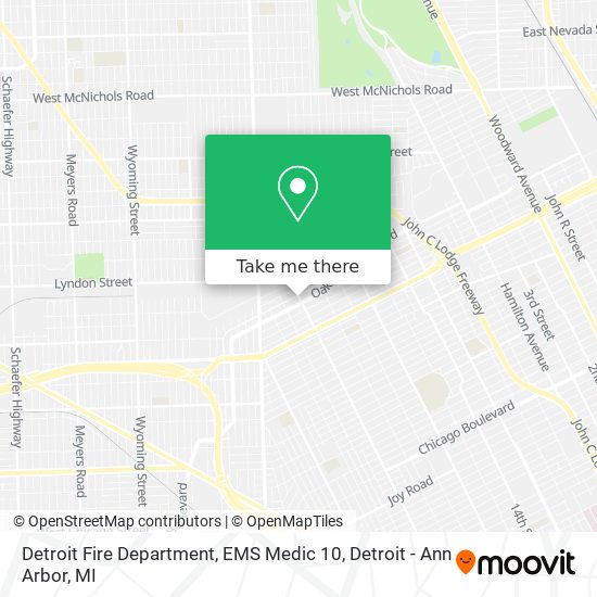 Mapa de Detroit Fire Department, EMS Medic 10