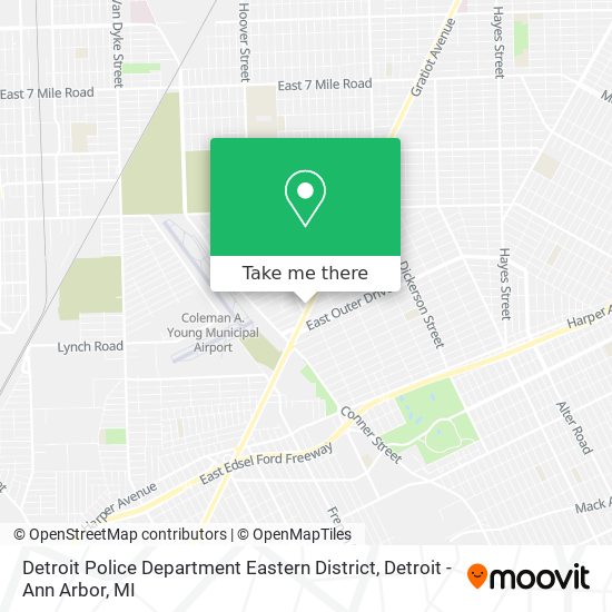 Detroit Police Department Eastern District map