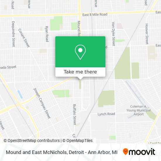 Mound and East McNichols map