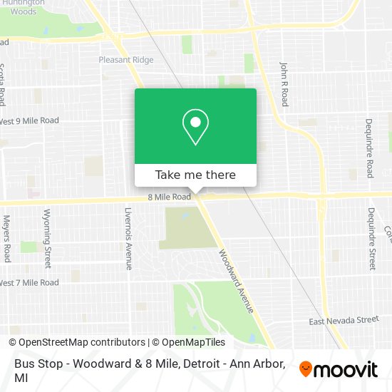 Bus Stop - Woodward & 8 Mile map