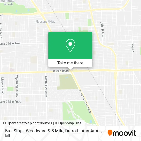 Bus Stop - Woodward & 8 Mile map