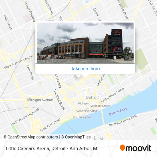 Little Caesars Arena map