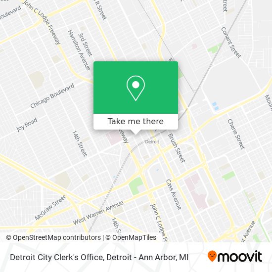 Detroit City Clerk's Office map