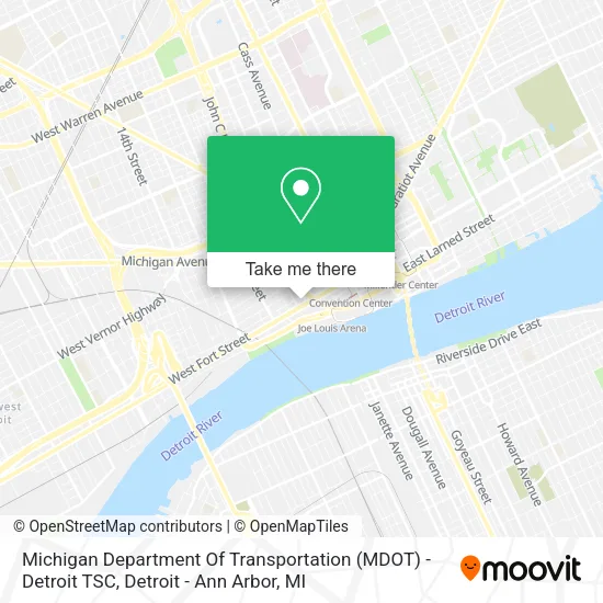 Michigan Department Of Transportation (MDOT) - Detroit TSC map