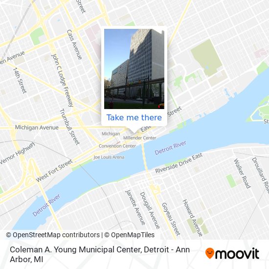 Coleman A. Young Municipal Center map