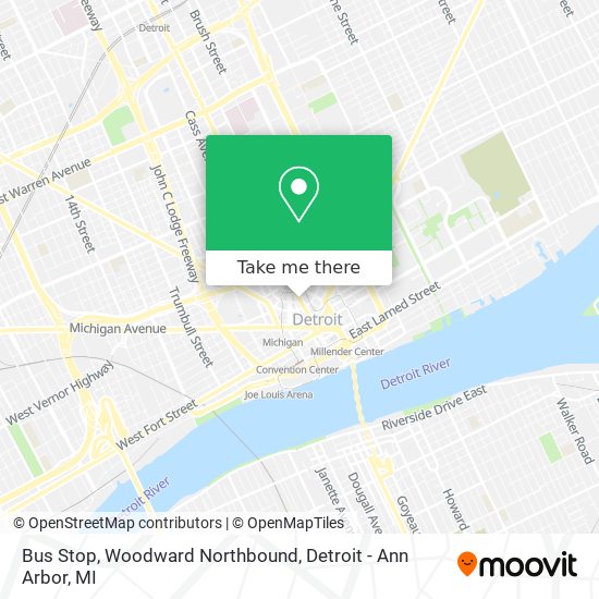 Mapa de Bus Stop, Woodward Northbound