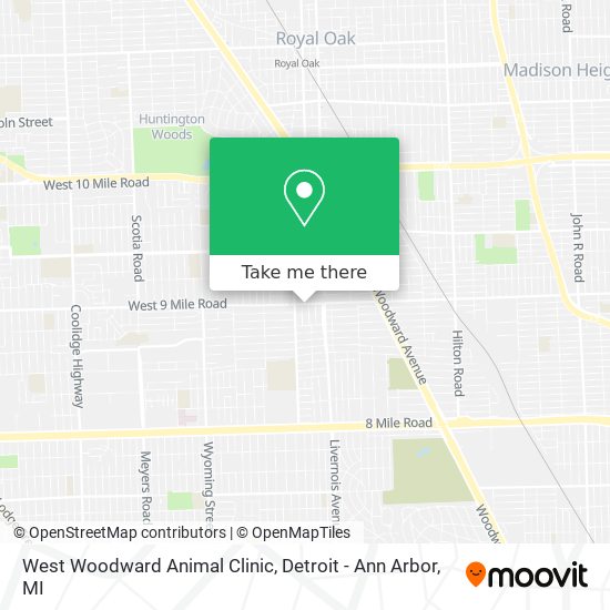 Mapa de West Woodward Animal Clinic