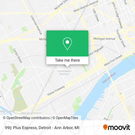 Mapa de 99¢ Plus Express