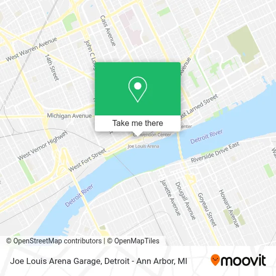 Joe Louis Arena Garage map