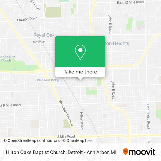 Hilton Oaks Baptist Church map