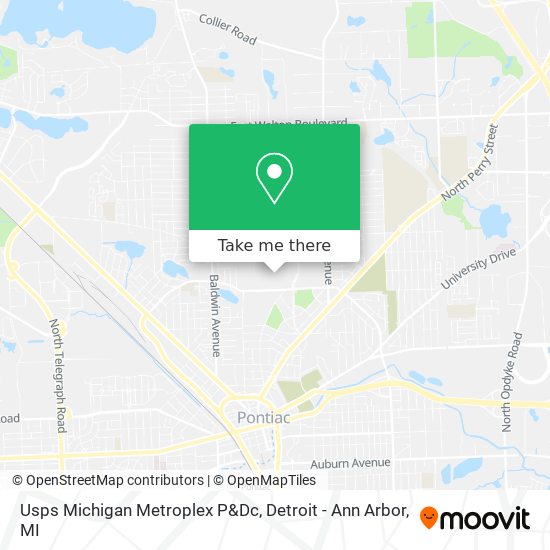 Mapa de Usps Michigan Metroplex P&Dc