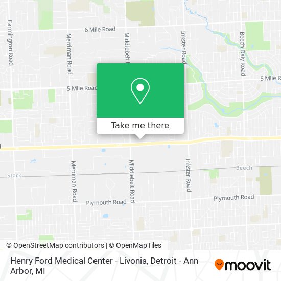 Henry Ford Medical Center - Livonia map