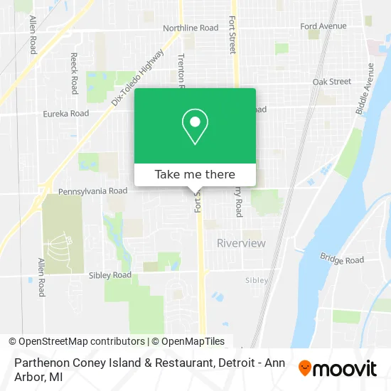 Parthenon Coney Island & Restaurant map