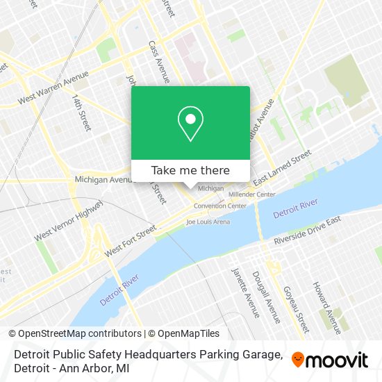 Detroit Public Safety Headquarters Parking Garage map