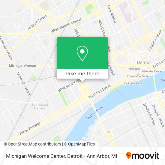 Michigan Welcome Center map