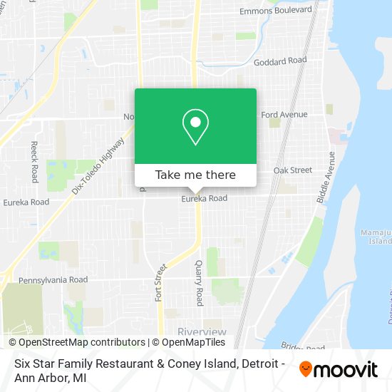 Mapa de Six Star Family Restaurant & Coney Island