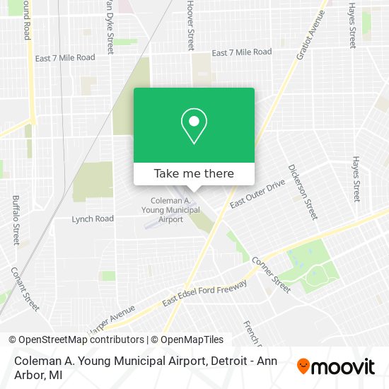 Coleman A. Young Municipal Airport map