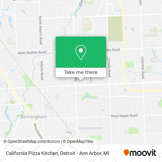 California Pizza Kitchen map