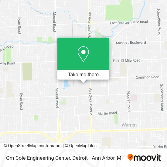 Mapa de Gm Cole Engineering Center