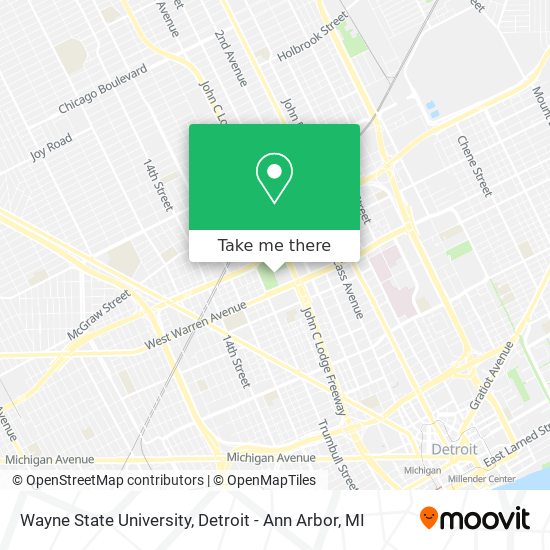 Mapa de Wayne State University