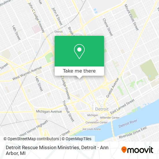 Mapa de Detroit Rescue Mission Ministries