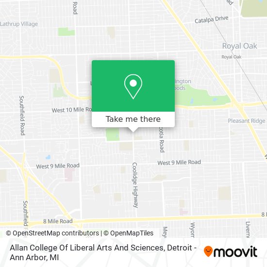 Mapa de Allan College Of Liberal Arts And Sciences