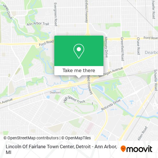 Lincoln Of Fairlane Town Center map