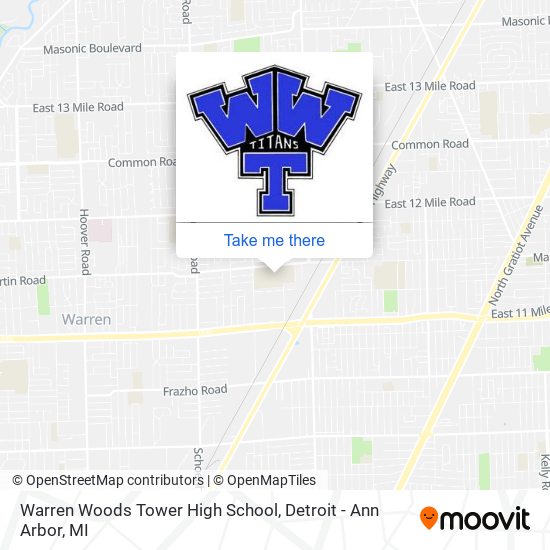 Warren Woods Tower High School map