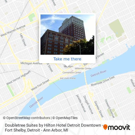 Mapa de Doubletree Suites by Hilton Hotel Detroit Downtown - Fort Shelby