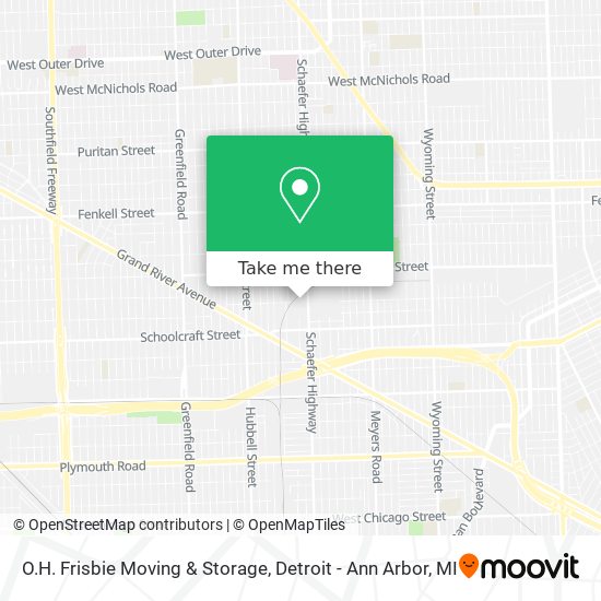 O.H. Frisbie Moving & Storage map