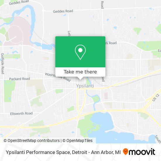 Ypsilanti Performance Space map