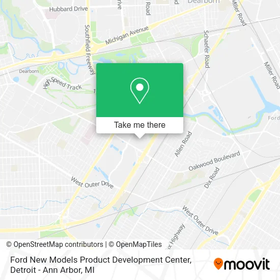 Ford New Models Product Development Center map