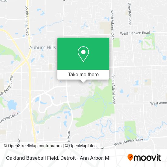 Oakland Baseball Field map