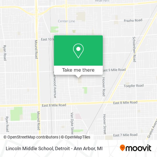Mapa de Lincoln Middle School