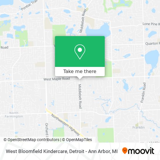 West Bloomfield Kindercare map