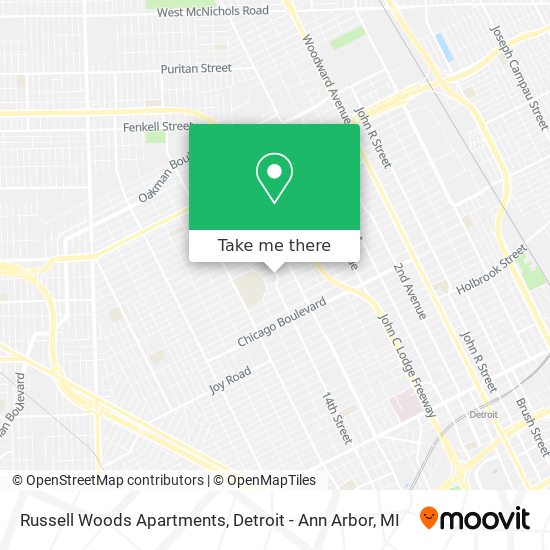 Russell Woods Apartments map