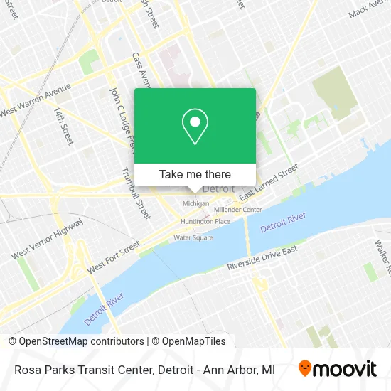 Rosa Parks Transit Center map