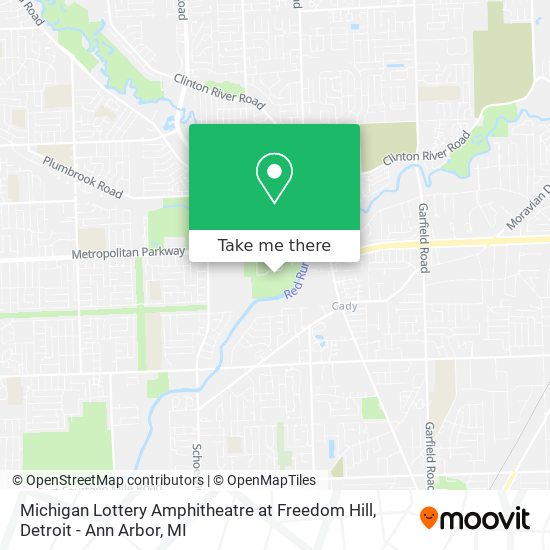 Michigan Lottery Amphitheatre at Freedom Hill map