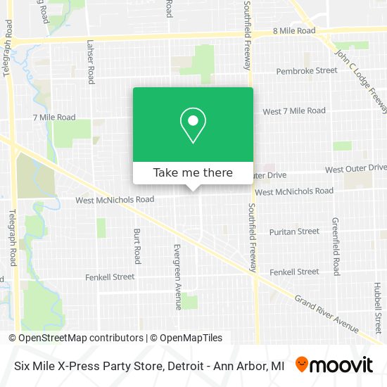 Mapa de Six Mile X-Press Party Store