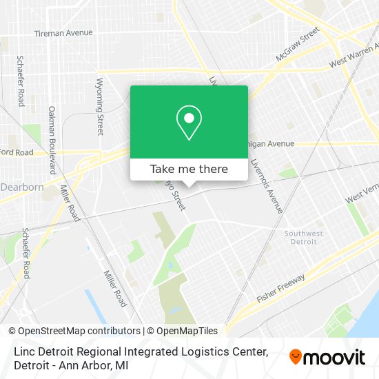 Mapa de Linc Detroit Regional Integrated Logistics Center