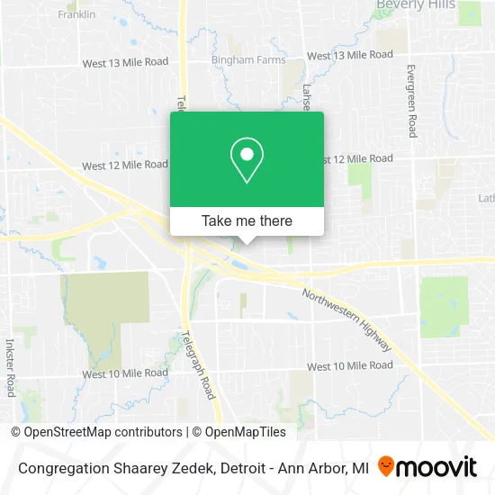 Congregation Shaarey Zedek map