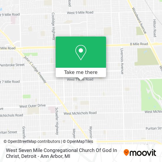 West Seven Mile Congregational Church Of God In Christ map