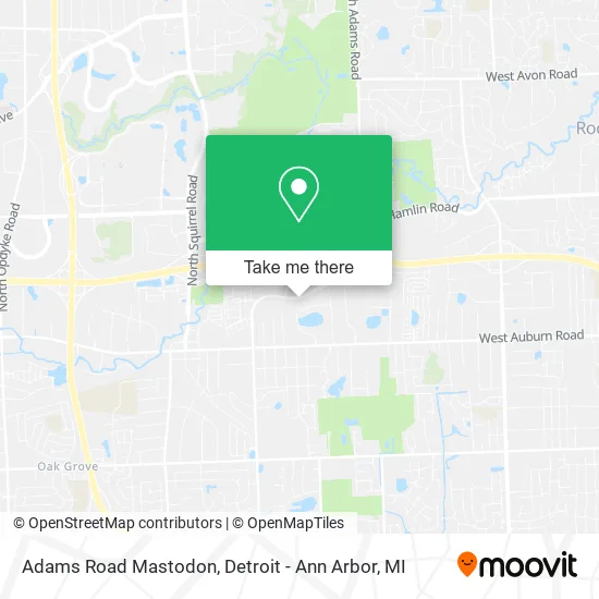 Adams Road Mastodon map