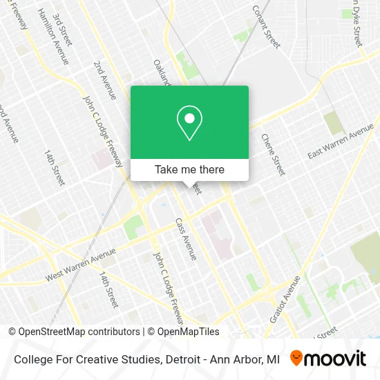College For Creative Studies map