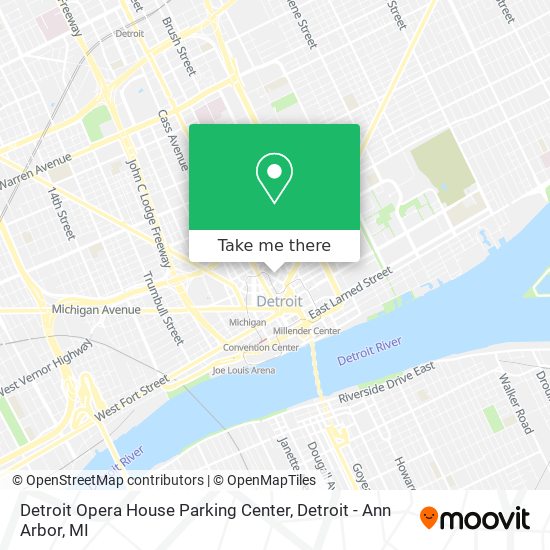 Detroit Opera House Parking Center map