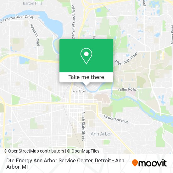 Dte Energy Ann Arbor Service Center map