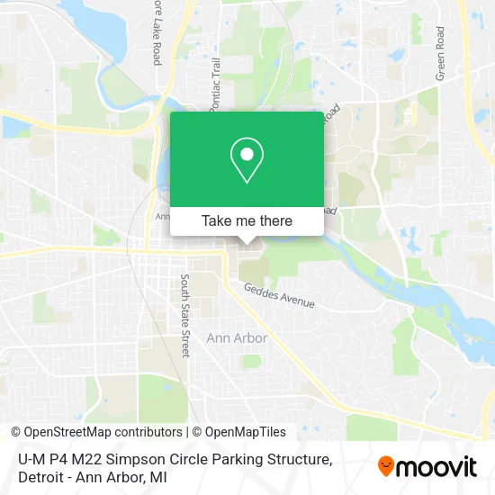 U-M P4 M22 Simpson Circle Parking Structure map