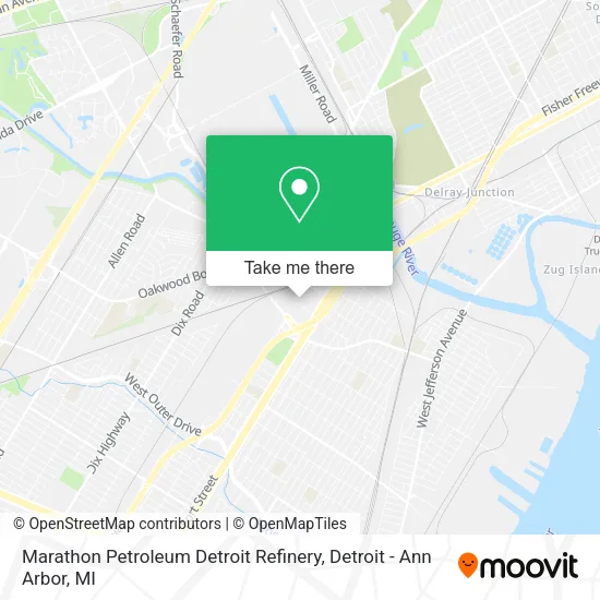 Mapa de Marathon Petroleum Detroit Refinery