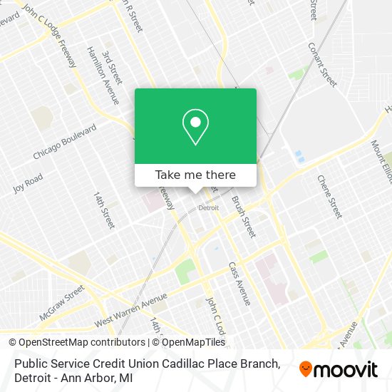 Public Service Credit Union Cadillac Place Branch map